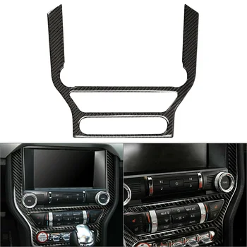 Interior De Mașină Multi-Media Capacul Consolei De Turnare Garnitura Pentru Ford Mustang 2016 2017 2018 2019 Fibra De Carbon Styling