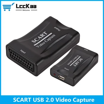 LccKaa USB 2.0 Card de Captura Video 1080P Scart Jocuri Record de Box Live Streaming de Înregistrare Biroul de Acasă DVD Grabber Plug and Play