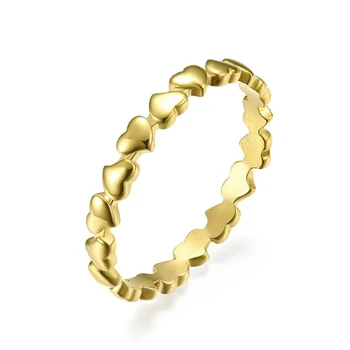 Din Oțel Inoxidabil De Aur Minimalism Inima Femeile Iubesc Deget Inelul De Bijuterii Cadou Dimensiune 5-11