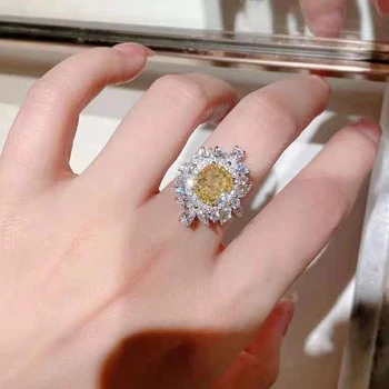 OEVAS Argint 925 Spumante de Înaltă Carbon Diamant Inele de Nunta Pentru Femei 3 Carate Topaz Petrecere Fine Bijuterii en-Gros