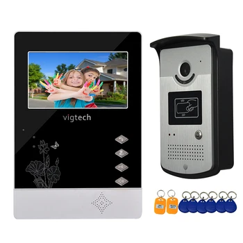 Vigtech4.3 Inch cu Fir Acasă Interfon Interfon Interfon Video Pentru Sistemul RFID Ușa de Acces la Camera Cu Impermeabil & IR aparat de Fotografiat