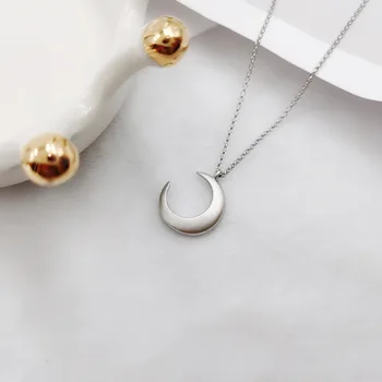 S925 Argint Colier pentru Femei Simplu Sablat Crescent Clavicula Lanț uri Drăguț Lanț de Gât Petrecere de Aniversare Cadou