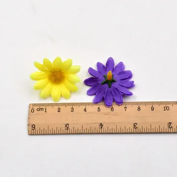 3.5 cm 50pcs flori Artificiale DIY bijuterii hand-made frizură floare de margaretă mici de Mini floarea soarelui false cap de floare