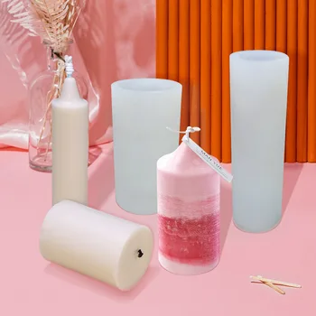 Silicon Lumânare Mucegai pentru a Face Dungi Cilindru Cub Tencuiala Matrite Stil Nordic Decor Acasă Aroma de Parfum Lumânare Mucegai