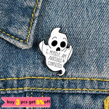 Fantoma Serie Brosa Fericit Dovleac de Halloween Craniu Moale Email Ace Desene animate Spectrul Pin Rever Insigna de Bijuterii Cadouri pentru Copii buni Prieteni