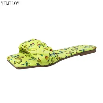 2021 Moda Plat Papuci Femei Țese Slide Sandal Ladies Catâri În Aer Liber, Plajă Lady Femei Flip Flops Ytmtloy Zapatillas Mujer