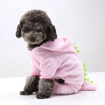 Dinozaur Tigru Costum De Câine Pijamale, Salopete Pentru Câini Într-Un Costumaș Drăguț Câine Amuzant Salopeta Îmbrăcăminte Fleece Pentru Pisoi Mic Hanorac Catelus