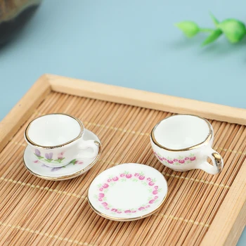 2 buc Bucatarie Accesorii Papusa casă de Păpuși în Miniatură Ceașcă de Cafea Pentru Bucătărie Cameră Băutură Alimente de Origine Tacamuri Decoruri