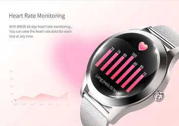 IP68 Impermeabil Ceas Inteligent Femei Brățară Minunată Heart Rate Monitor de Monitorizare de Somn Smartwatch Connect IOS Android KW10 trupa