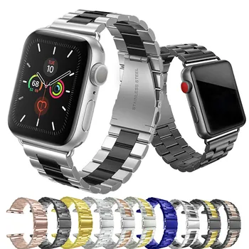 Curea pentru Apple Watch Band 44 Mm 40 mm IWatch Trupa 38mm 42mm din Oțel Inoxidabil Brățară de Metal Apple Watch 5 4 3 2 1 38/40 42/44mm
