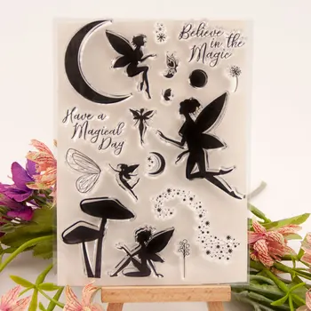 Moare de tăiere Cu Timbru Clar De Luna Fairy Galaxy Aripa Handbooking Set dIY Scrapbooking Hârtie Relief Stencil Pictura Sigiliu
