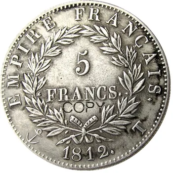 France 5 Francs 1812 11 markin opțional Argint Placat cu Copia Monede