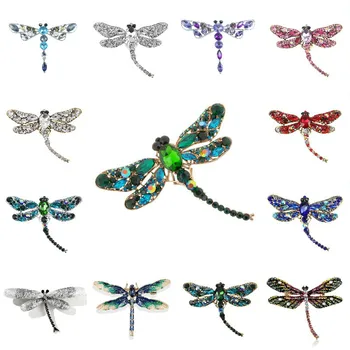 Mai Multe Stiluri De Brosa Libelula Bijuterii Email Stras Broșă Bărbați Cadouri Pentru Femei Broșe Drăguț Ace De Metal De Insecte Broșă Pin