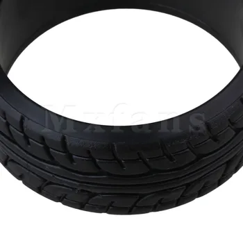 Mxfans RC1:10 Car Tyre On-Road Racing Car Tires 65 MM Diameter Black Set of 4