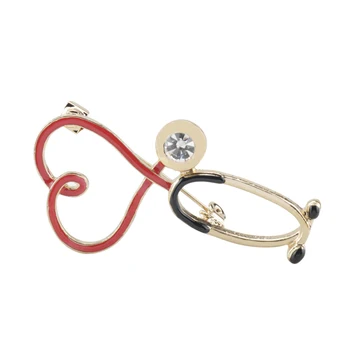 Moda Stetoscop Asistenta Inima Email Broșe Ace Drăguț Medicale Medicina De Bijuterii De Metal Rucsac Pin Rever Asistenta Medicului Cadouri