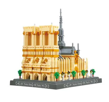 Arhitectura orasului Blocuri Castelul Luvru Muzeul Notre Dame de Paris Khalifa Tower Piramida Pod Micro Caramida Jucării Pentru Copil