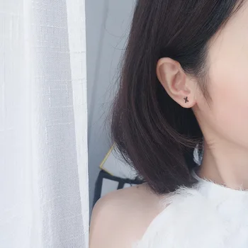 La Monada Femei de Cercei Stud coreea Argint 925 Cercei Pentru Femei Bijuterii X Design Cercei Femei Fete Elegante