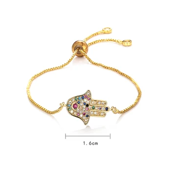 Femei de moda curcubeu caracatiță bratari bijuterii aur cz colorate zircon brățară brățară lanț reglabil brățară pentru femei