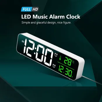 LED Digital Ceas cu Alarmă Ceas Pentru Dormitoare Masă Digital Amânare Electronice USB Desktop Oglindă Ceasuri Home Decor de Masă HK