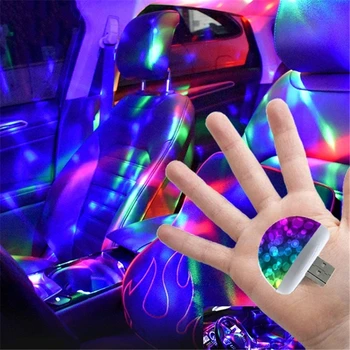 Masina de Lumini cu Led-uri Decorative Lampa Auto Lampă Auto USB Lumina DJ RGB Mini Colorate Sunet de Muzică Ușoară Mașină de Iluminat Atmosferă de Lumină