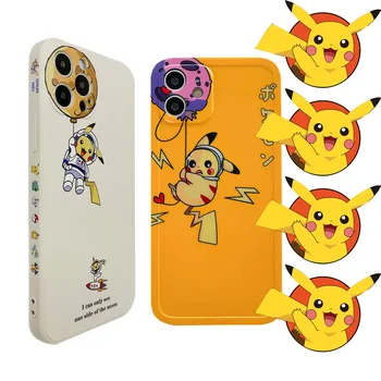 Pokemon Pikachu Telefon Caz pentru IPhone11 12 Pro Max Mini IPhone X XS XR SE Anti-căderea Telefon Mobil Caz de Desene animate Silicon Caz