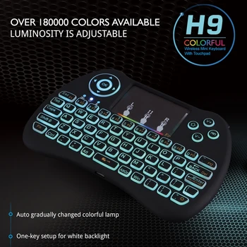 Tastatura iluminata Tastatura Mini Wireless Culori, cu iluminare din spate 2.4 ghz Mouse-ul de Aer cu Touchpad-ul de Control de la Distanță pentru Android TV BOX PC-ul