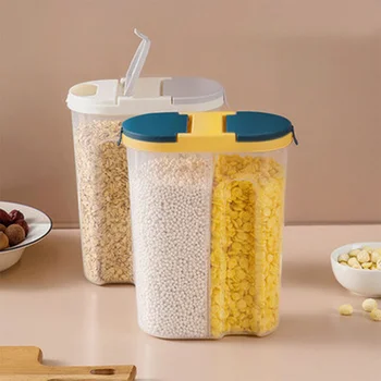 Bucătărie Sigilat Cutie De Depozitare Cereale Distribuitor De Produse Alimentare Rezervor De Stocare Rotative Hrana Uscata Cupe Container Caz Făină De Depozitare A Cerealelor Sticla