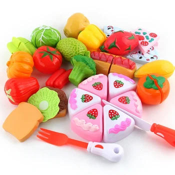Bucătărie pentru copii Jucării Pizza Fructe de Tăiere în Miniatură Alimente Pretinde Jucarii Pentru Fete de Plastic Set de Bucatarie Pentru Copii Amuzante Jocuri Fete