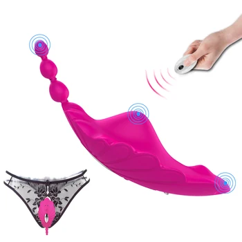Control de la distanță Fluture Vibrator Perineu Anus Masaj Clitoris Vagin Stimulator Invizibil Purta Chilotei Jucarii Sexuale pentru Femei