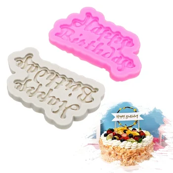 3D Happy Birthday scrisoare de Decorare Forme de Tort Mucegai Silicon Sugarpaste Bomboane de Ciocolată Gumpaste Clay Mould