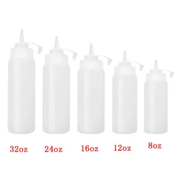 32oz Plastic Stoarce Sticla de Ketchup Sos de Muștar Oțet Distribuitor Condiment