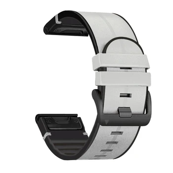 Silicon+Piele 26 22 mm Watchband Pentru Garmin Fenix6 6X Pro 5 5 Plus 3 ORE Fenix6 Fenix5 Ceas de Eliberare Rapidă Easyfit Curea de mână