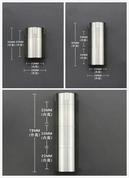 Titan pur Sigiliu rezistent la apa Rezervor de Organizator Medicina Sticle de Stocare Container Capsule de Droguri Buzunar Tutun de Fumat Pastila de Cazuri