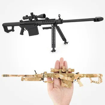 1:4 Metal Asambla Arma Mini Aliaj de Asamblare de Simulare Arma Sniper Rifle Barrett AWP SVD AK Model Băiat Modelul Militar Jucarii pentru Copii