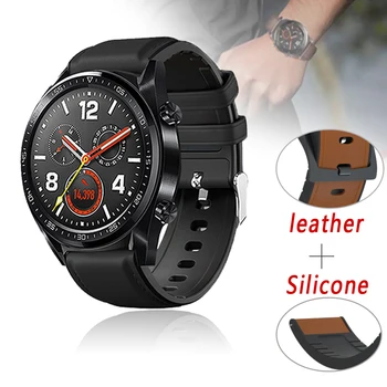 20 22mm curele Pentru Samsung Galaxy watch 46mm/Huawei GT 2 42 47mm Amazfit GTR 42 47mm Piele + Silicon Huawei watch band
