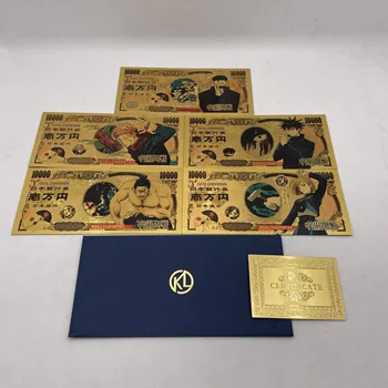 5 Selectați tipul Nou Anime Japonez Jujutsu Kaisen Yuji Itadori&Gojo Satoru de Aur Carduri de Plastic pentru Cadou