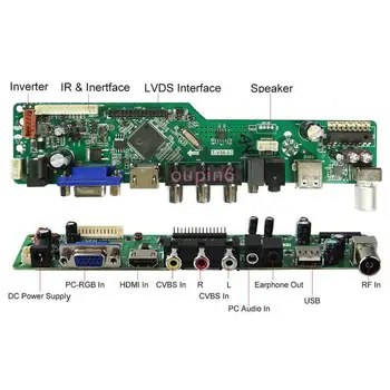 TELEVIZOR compatibil HDMI AV VGA USB panou LCD driver card Controler de bord kit Pentru LP154WX4(TL)(C1)/TLC2 1280X800 15.4