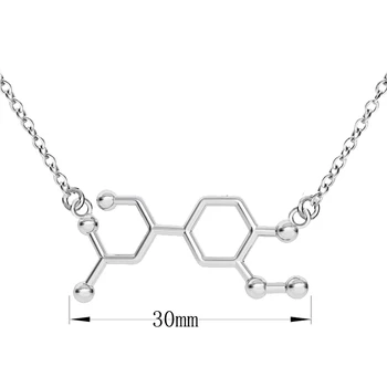 Adrenalina Moleculă Colier Știință Bijuterii Chimie Moda Pandantiv Cu 50 cm Lanț de Link-ul de Bijuterii Cadou pentru ea