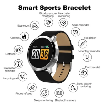 Q8 Plus Rose Ceas Inteligent OLED Ecran Color Smartwatch femei de Moda de Fitness Tracker monitor de Ritm Cardiac Bratara Contra Pas