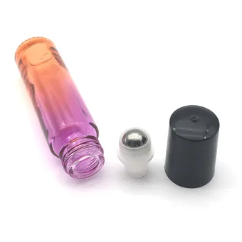 5/10buc Gol 10ml Culoare Gradient Roll on Flacon de Sticlă de Parfum Ulei Esențial de Sticla 10cc Roller Negru Capac din Plastic
