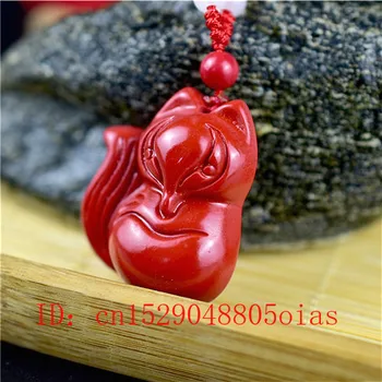 Chineză Roșu Natural Organic Cinabru Stone Fox Pandantiv Colier Moda Farmec Bijuterii Norocos Amuleta Cadouri pentru Femei Barbati