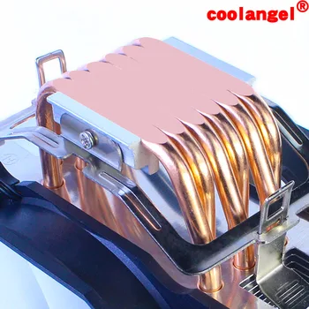 Coolangel Cooler CPU 6 Conducte de Căldură 120mm 4 Pin PWM RGB pentru Intel LGA 1200 1150 1151 1155 2011 AMD AM3 AM4 CPU Racire Ventilator PC Liniste.