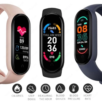 2021 M6 Ceas Inteligent Femei Bărbați Smartwatch Rata de Inima de Urmărire de Fitness Brățară Sport Pentru Apple, Huawei, Xiaomi Mi Band Ceasuri