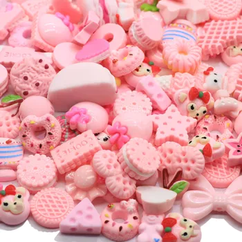 50/100buc Asortate roz Farmecele de Rășină de Amestecat Bomboane Dulciuri animale Flatback Margele Cabochon pentru DIY Scrapbooking Phonecase Meserii