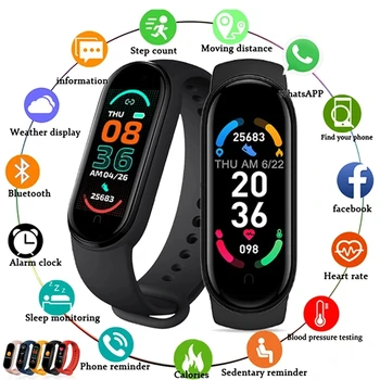 M6 Ceas Inteligent Bărbați 2021 Noua Trupa Brățară De Monitorizare A Tensiunii Arteriale Fitness Ecran Color Smartwatch Ceas Inteligent Ore Pentru Xiaomi